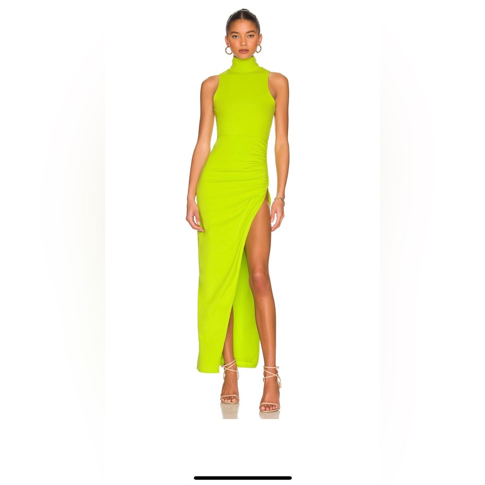 SUPERDOWN janet slit midi dress in lime